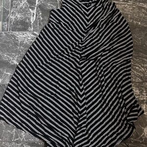 Asymmetrical Black and White Skirt